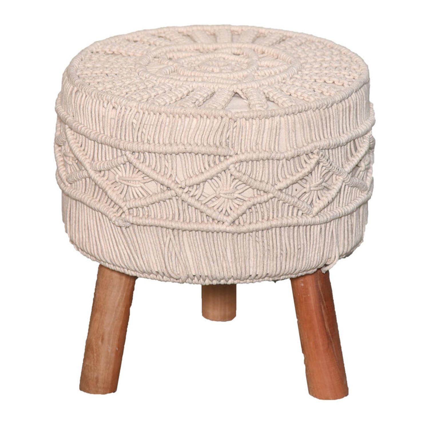 bohemian handmade furniture macrame ottoman stools manufacturer, Supplier and exporter