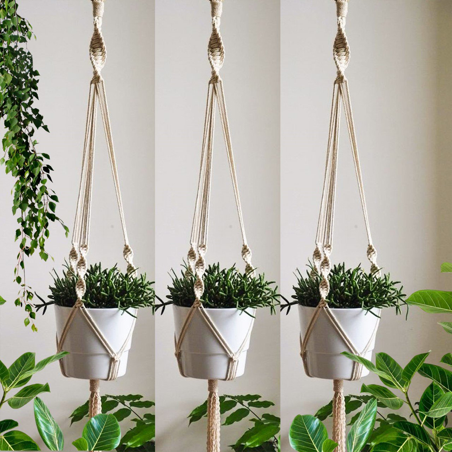 handmade macrame bohemian hanging indoor outdoor planters manufacturer, Supplier and exporter