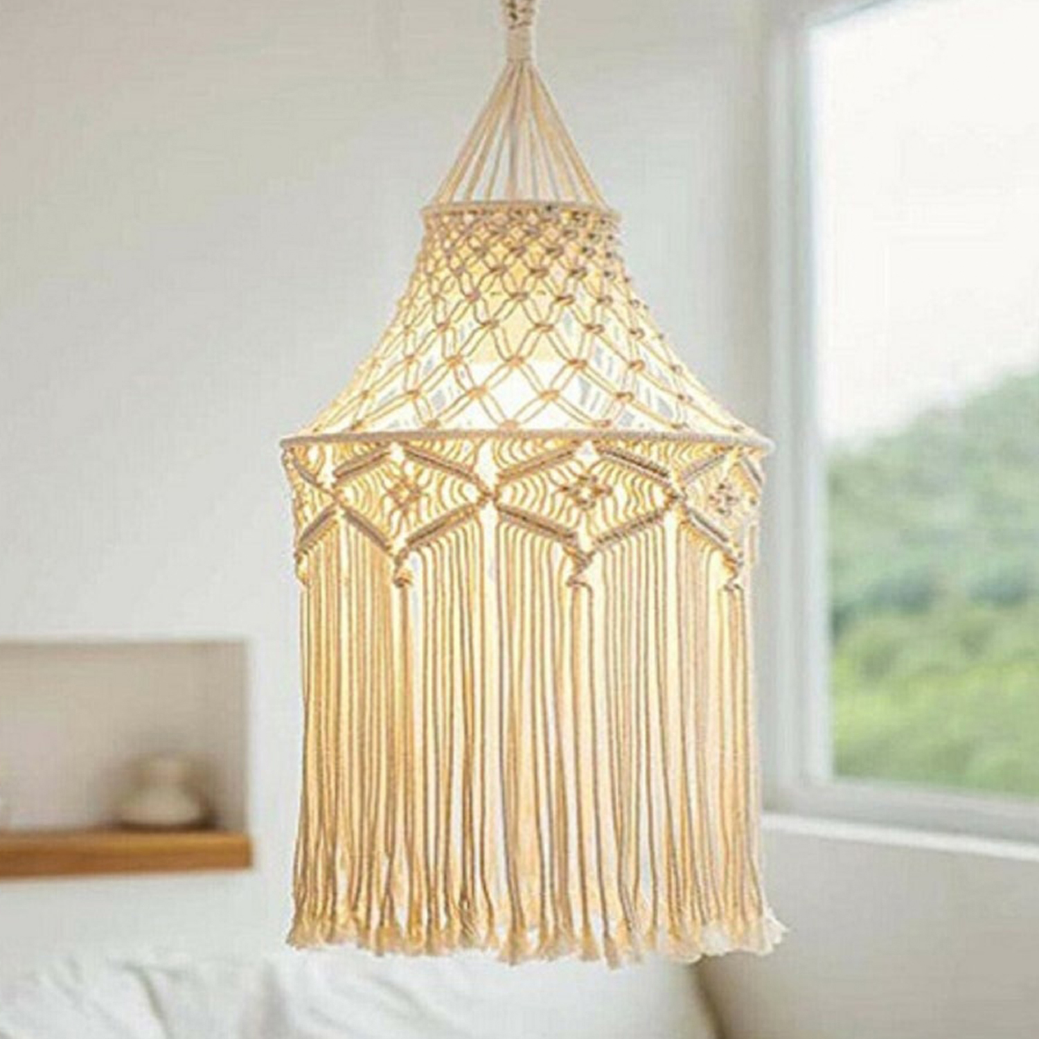 macrame bohemian chandelier ceiling pendant lamp manufacturer, exporter and supplier