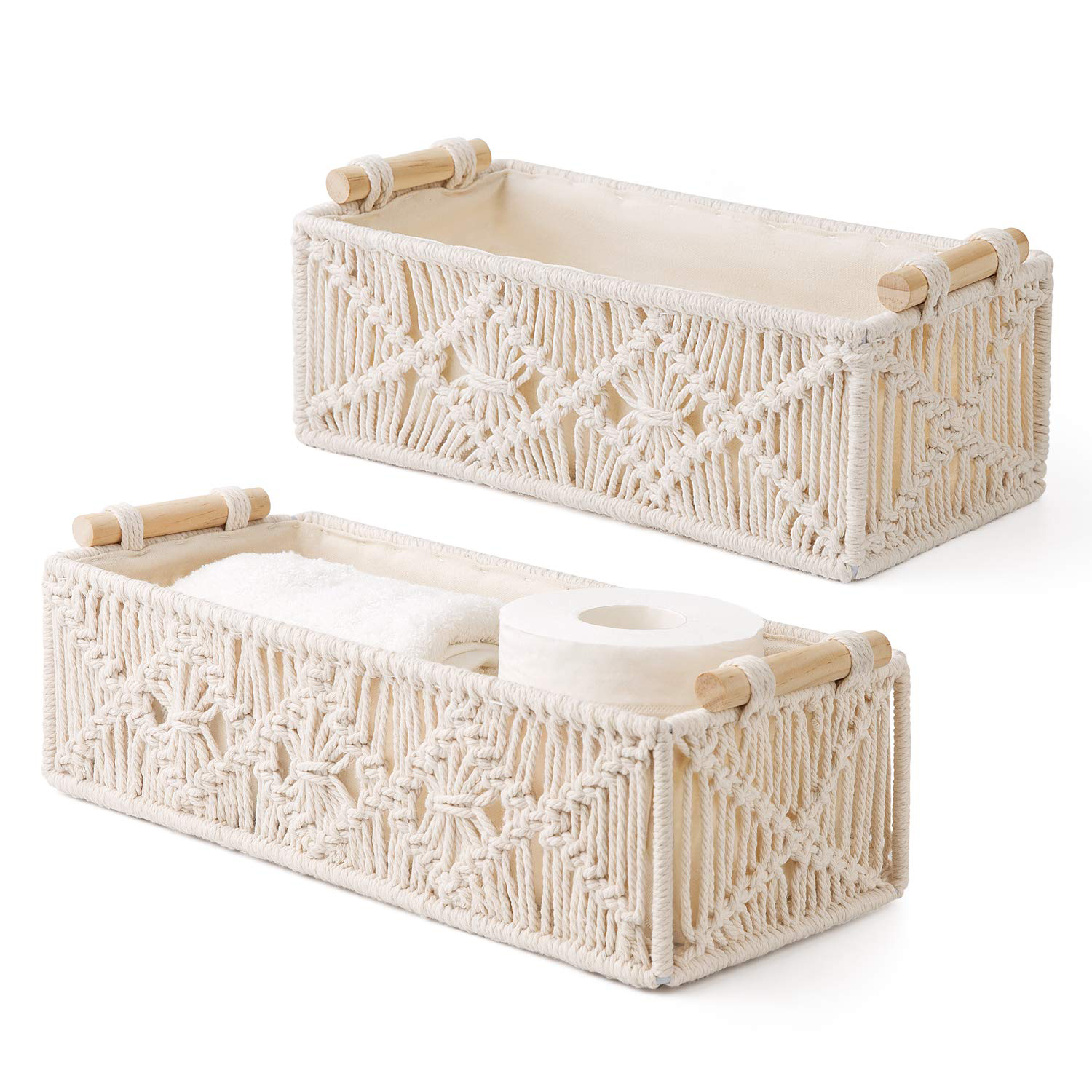 cotton macrame storage decorative hamper baskets manufacturer, exporter and supplier