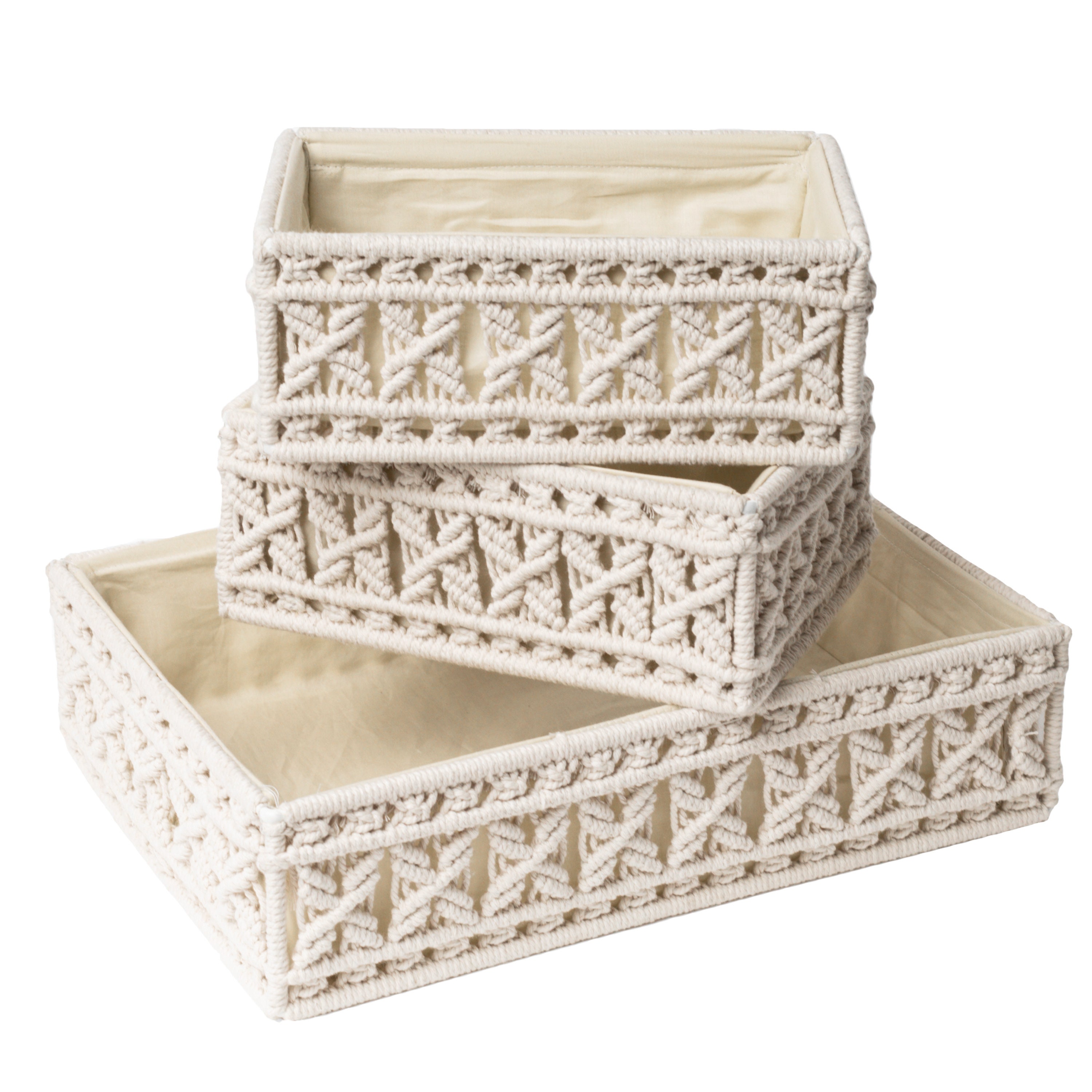 cotton macrame storage decorative hamper baskets manufacturer, exporter and supplier