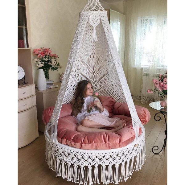 Luxurious Home Decor Macrame Swing by Kaahira