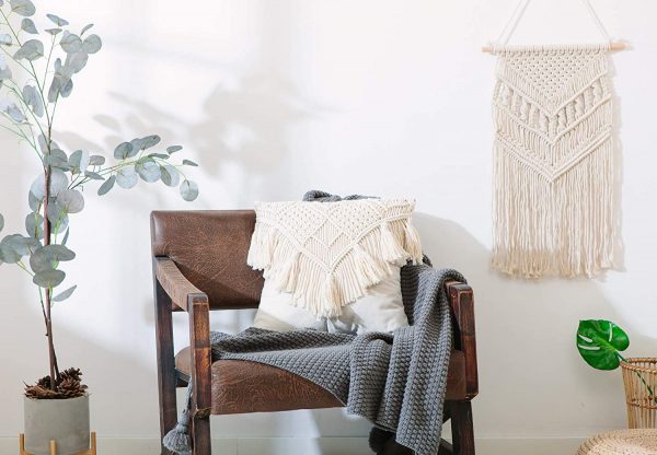 Bohemian Macrame Cushion Cover with Tassels by Kaahira