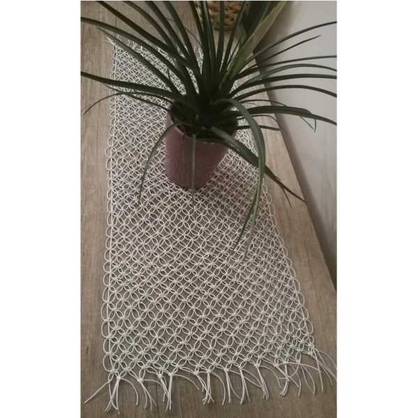 Unique Macrame Cotton Table Runner in Net Design-14x78"