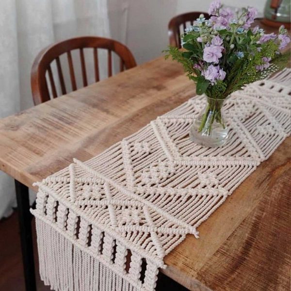 Macrame Table Runner for Wedding by Kaahira-14x78"