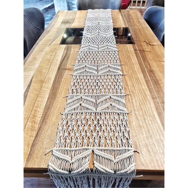 Large Macrame Cotton Table Runner-14x78"