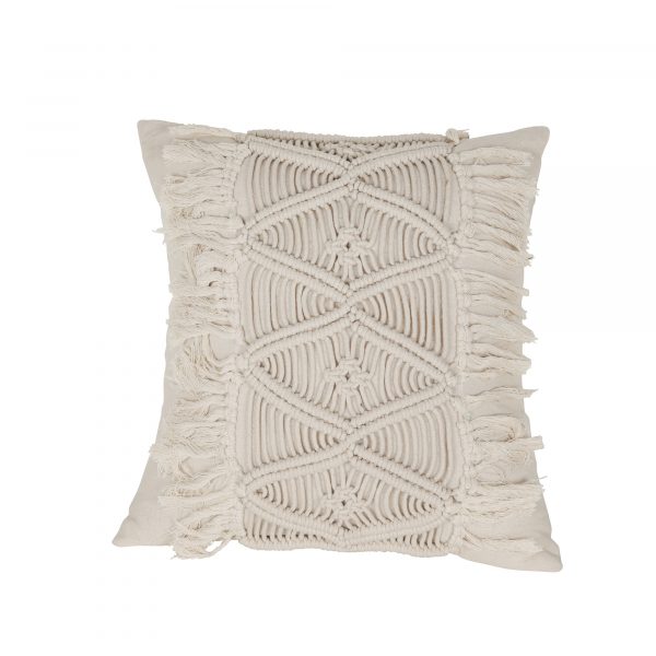 Boho Cushion Cover in off white color by Kaahira