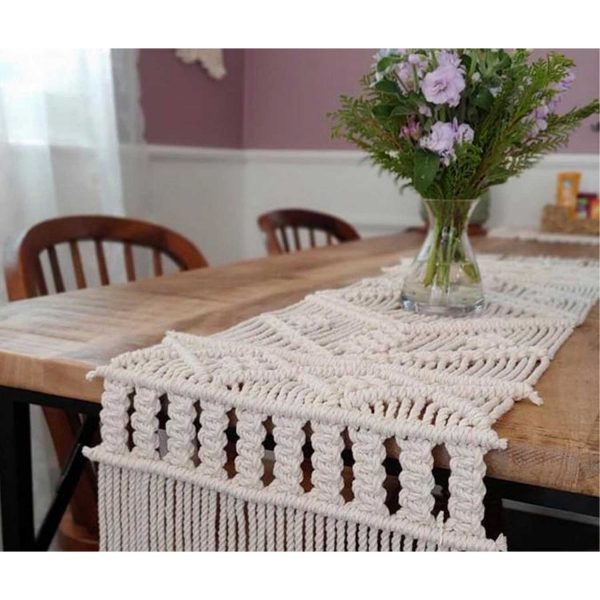 Macrame Table Runner for Wedding by Kaahira-14x78"