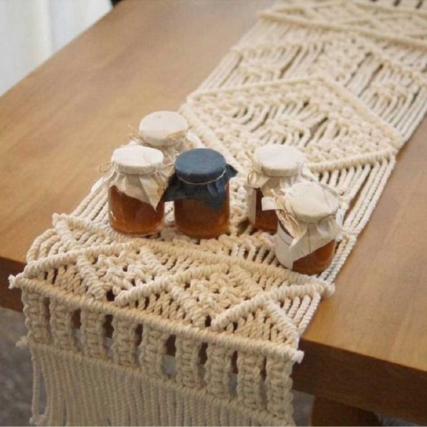 Macrame Table Runner for Wedding by Kaahira-14x78"