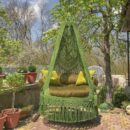 Macrame garden swing