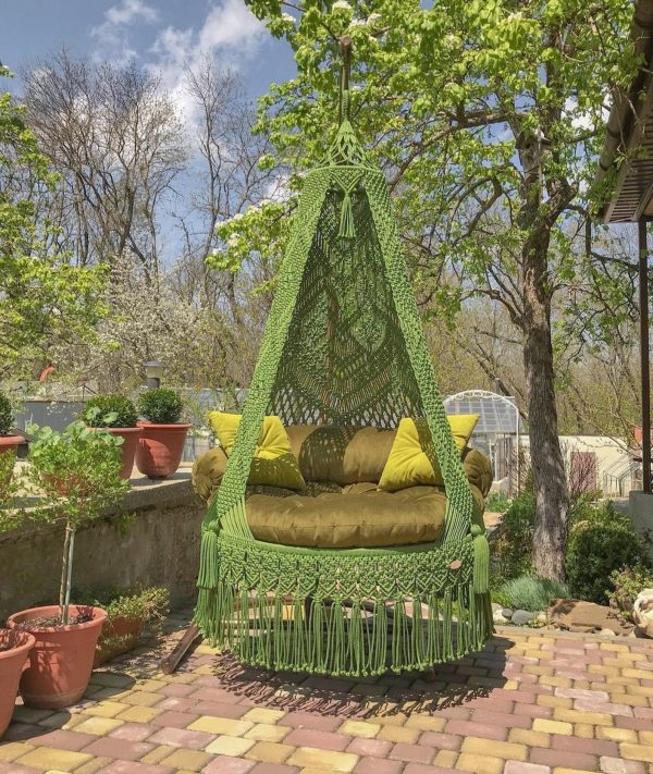 Macrame garden swing