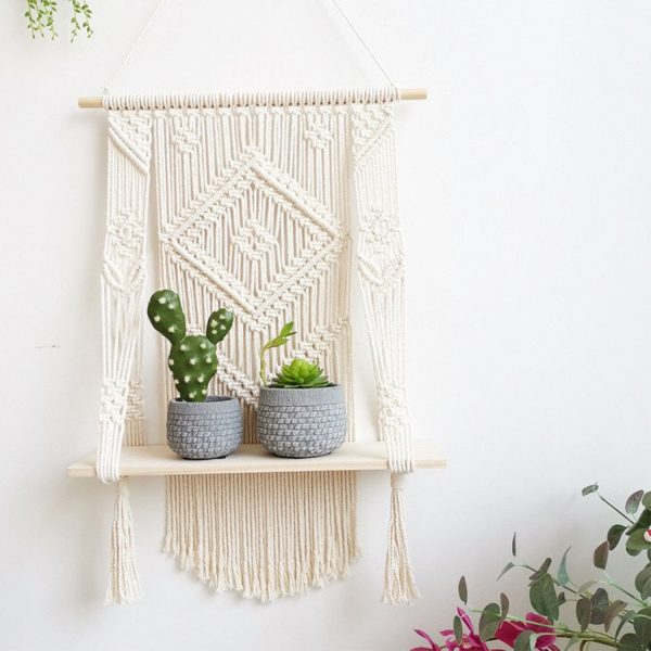 Simple and Unique Handmade Macrame Wall Hanging Shelf