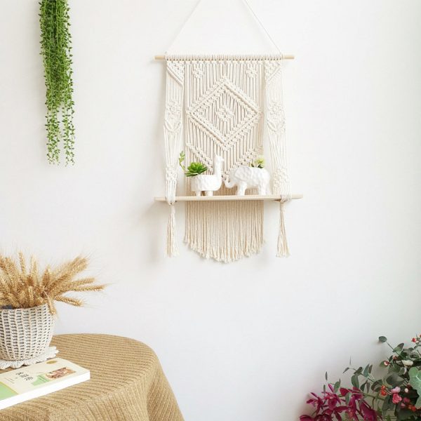 Simple and Unique Handmade Macrame Wall Hanging Shelf