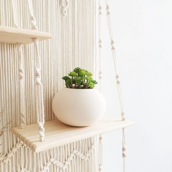 Handmade Macrame Wall Hanging Shelves Multiple Tier by Kaahira