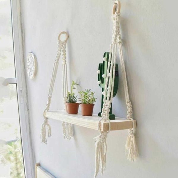 Unique Handmade Macrame Wall Hanging Shelf Planter by Kaahira