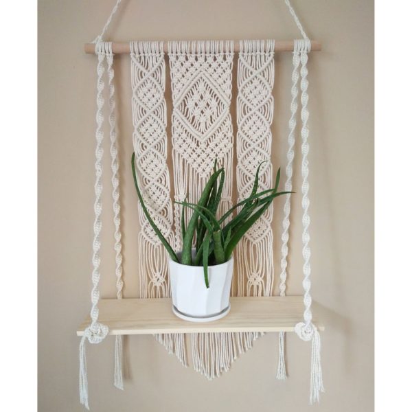 Most Selling Handmade Macrame Wall Hanging Shelf Planter by Kaahira