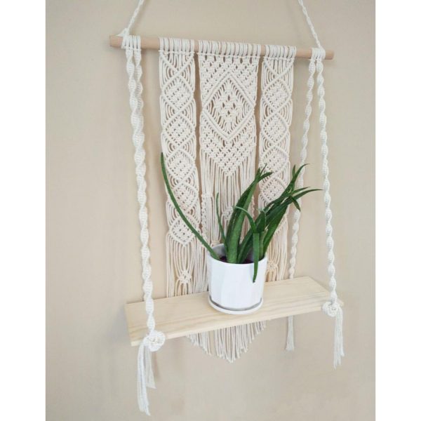 Most Selling Handmade Macrame Wall Hanging Shelf Planter by Kaahira