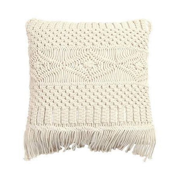 Macrame Cushion Cover ino ff white color by Kaahira