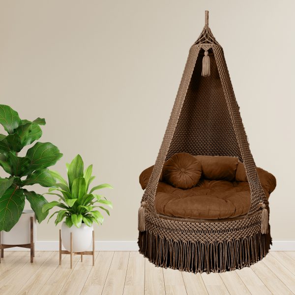 macrame Garden Jhula in brown colour