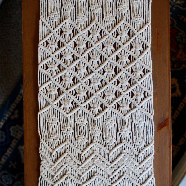 Farmhouse Macrame Cotton Table Runner-14x78"