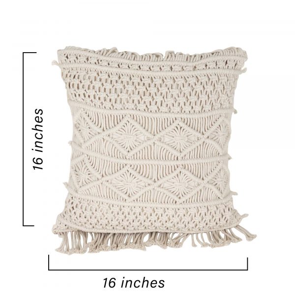 Unique and Boho Design Macrame Cushion Cover by Kaahira