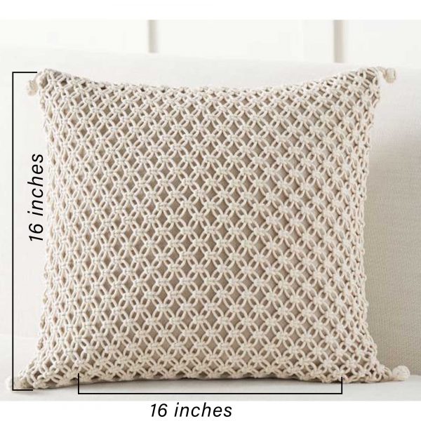 Macrame Cushion Cover in Abstract Pattern by Kaahira