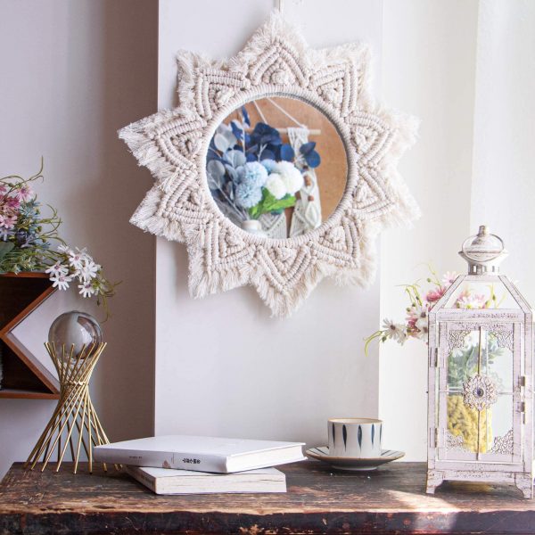 Macrame Decorative Wall Mirror by Kaahira