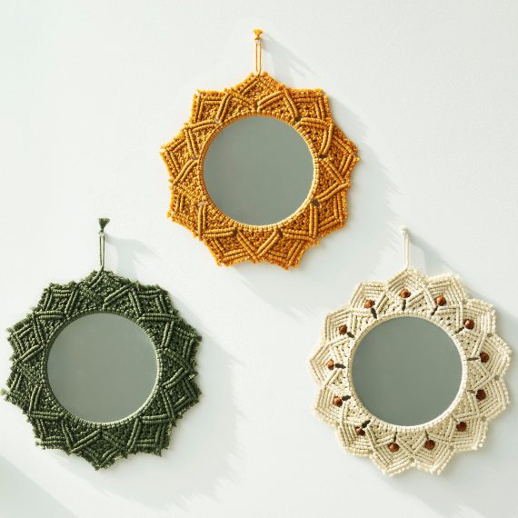 macrame wall mirror