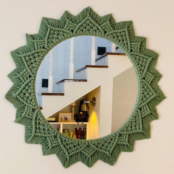 Macrame Round Wall Mirror