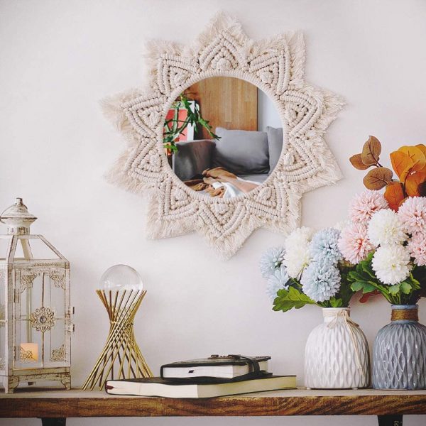 Macrame Decorative Wall Mirror by Kaahira