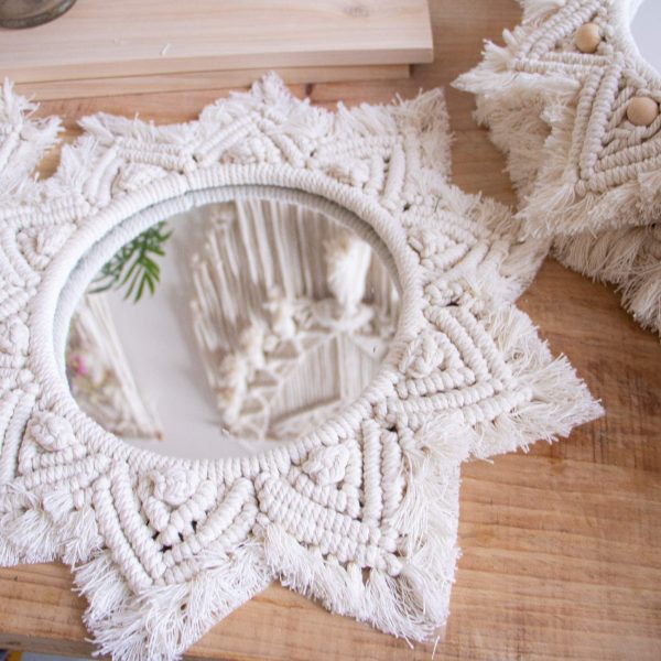 Macrame Decorative Wall Mirror by Kaahira