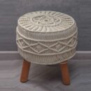 handmade macrame ottoman stool