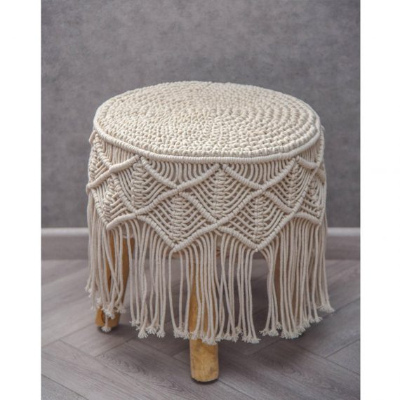 macrame ottoman stool