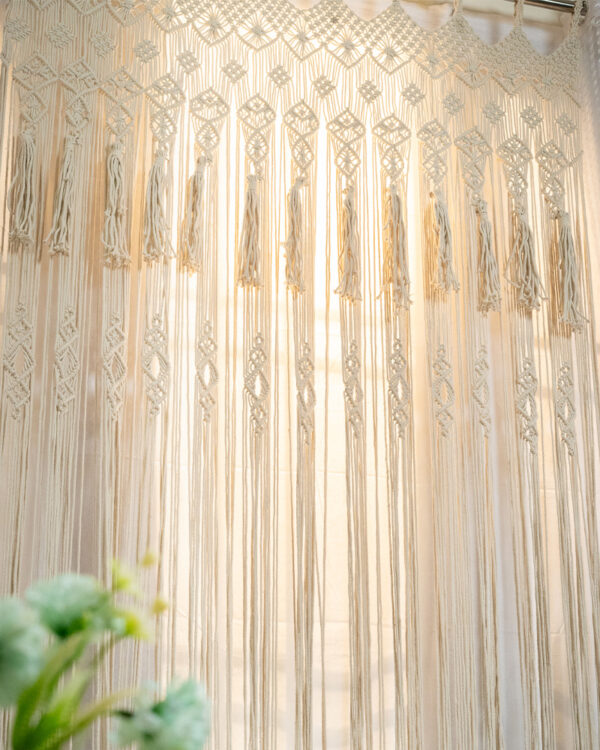 Handwoven Cotton Macrame Rope Curtains for Doors - 4x8 feet