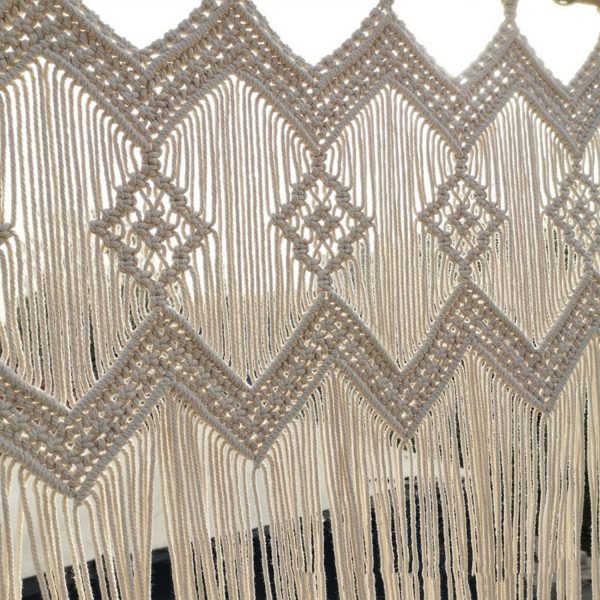 Macrame Cotton Semi-Sheer Curtain for Windows-4x4 feet