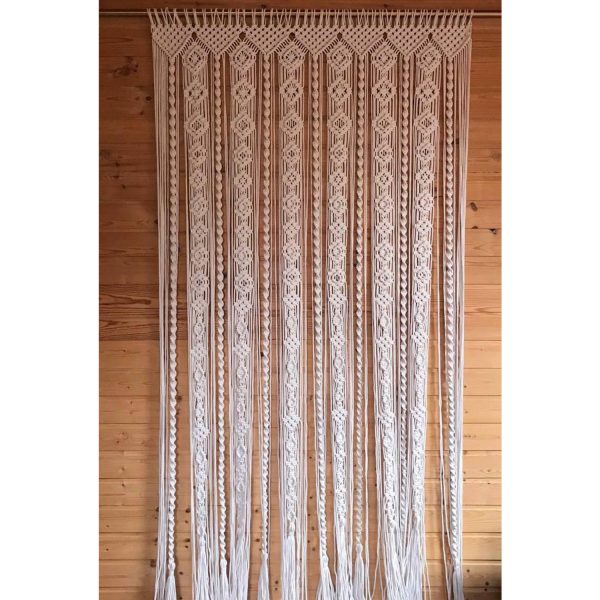 Luxurious Cotton Macrame Semi-Sheer Curtains for Doors - 4x8 feet