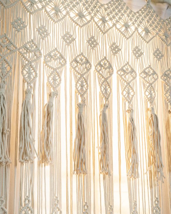 Handwoven Cotton Macrame Rope Curtains for Doors - 4x8 feet