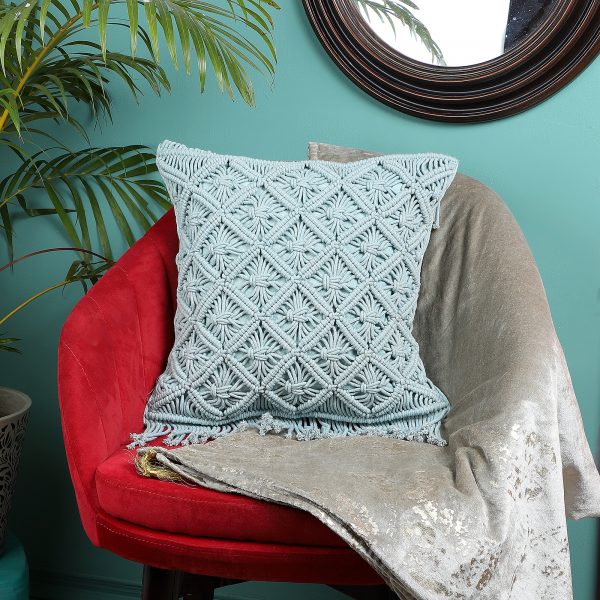 Handmade Colorful Cushion Cover by Kaahira - Teal Blue