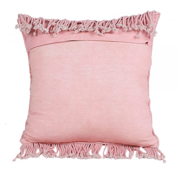 Colorful Macrame Cushion Cover by Kaahira - Pink