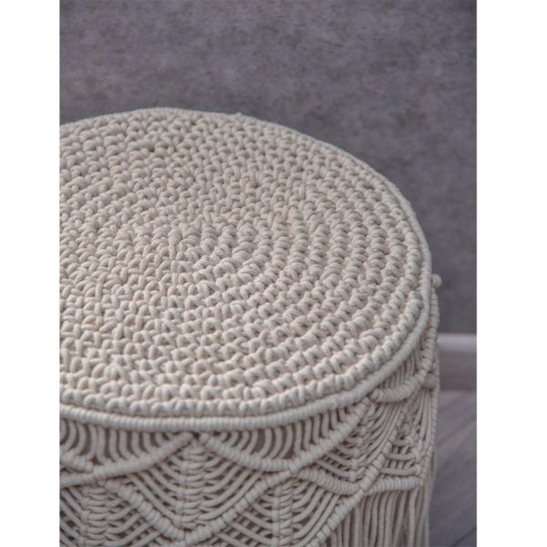 macrame ottoman stool