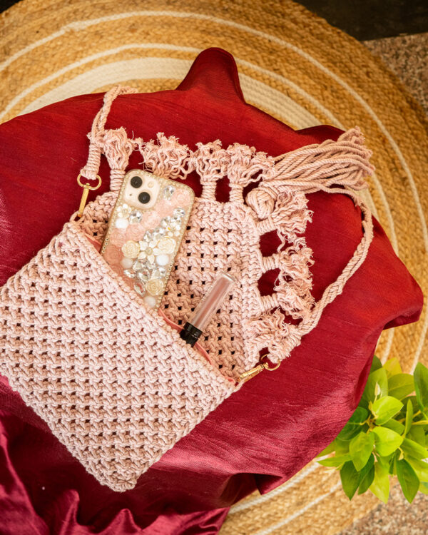 Handmade Macrame Cotton Sling Bag