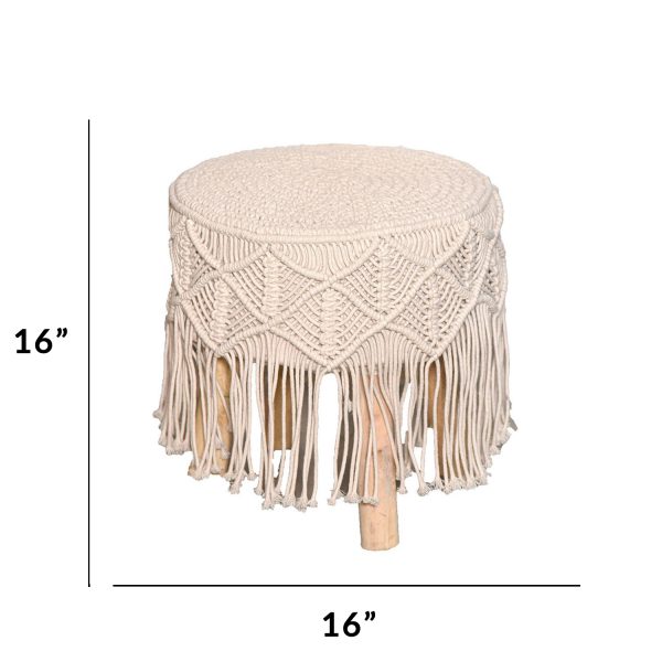 macrame ottoman stool