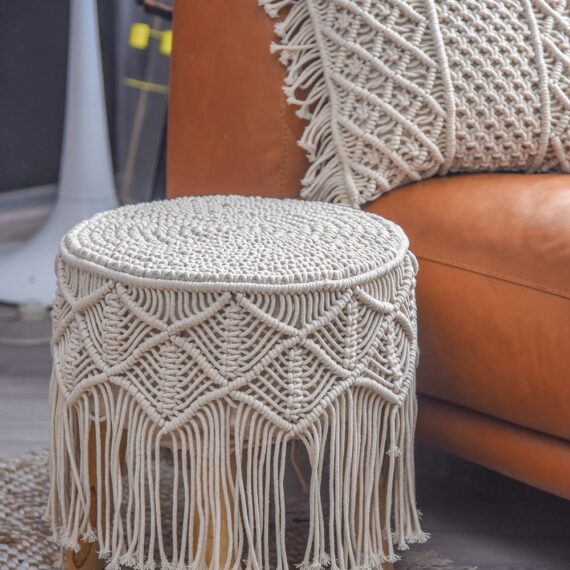 Macrame Ottoman footstool