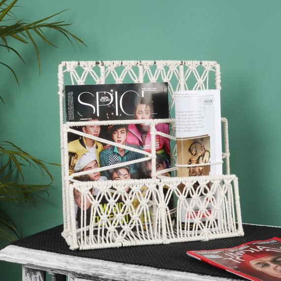 Macrame Magazine Stand