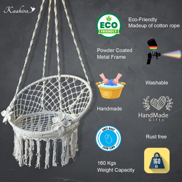 Bohemian Handmade Macrame Hammock Swing Chair by Kaahira