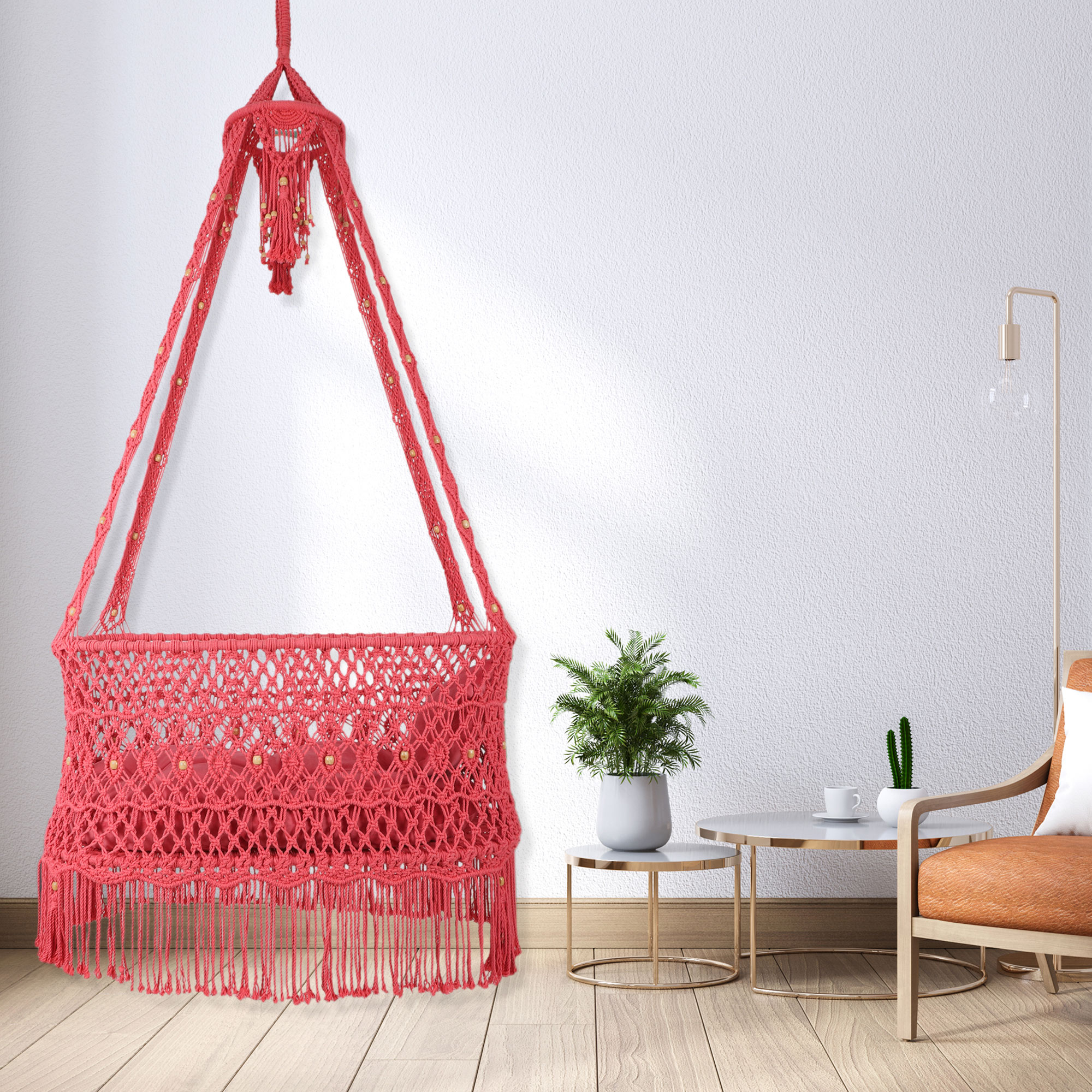 Hanwoven Macrame Baby Cradle Swing by Kaahira