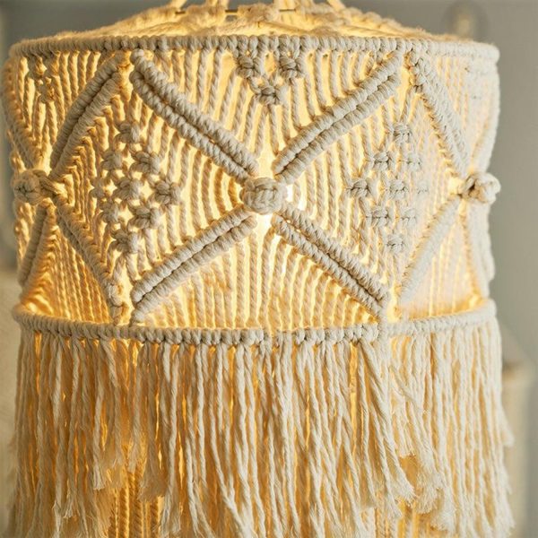 Macrame Chandelier Lamp Bohemian Style by Kaahira