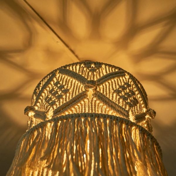 Macrame Chandelier Lamp Bohemian Style by Kaahira