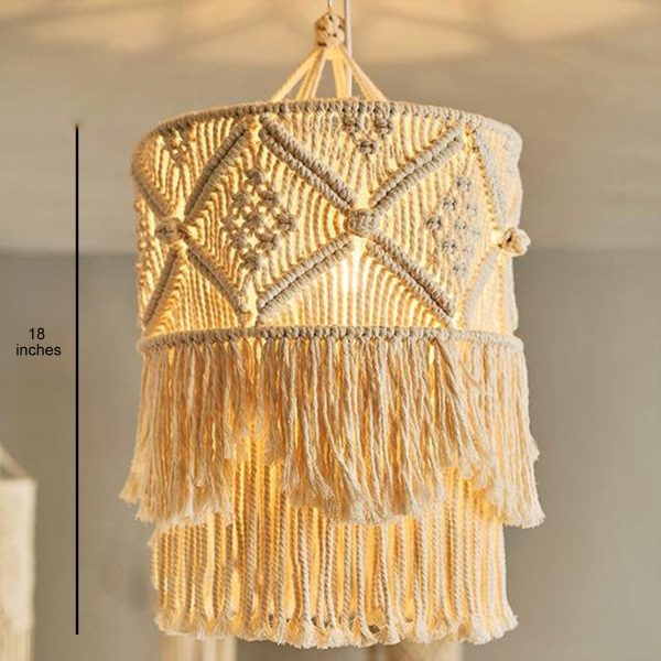 Macrame Chandelier Lamp Bohemian Style by Kaahira