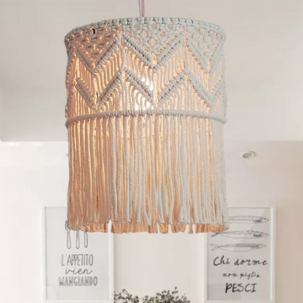 Macrame Cotton Boho Chandelier Lamp by Kaahira